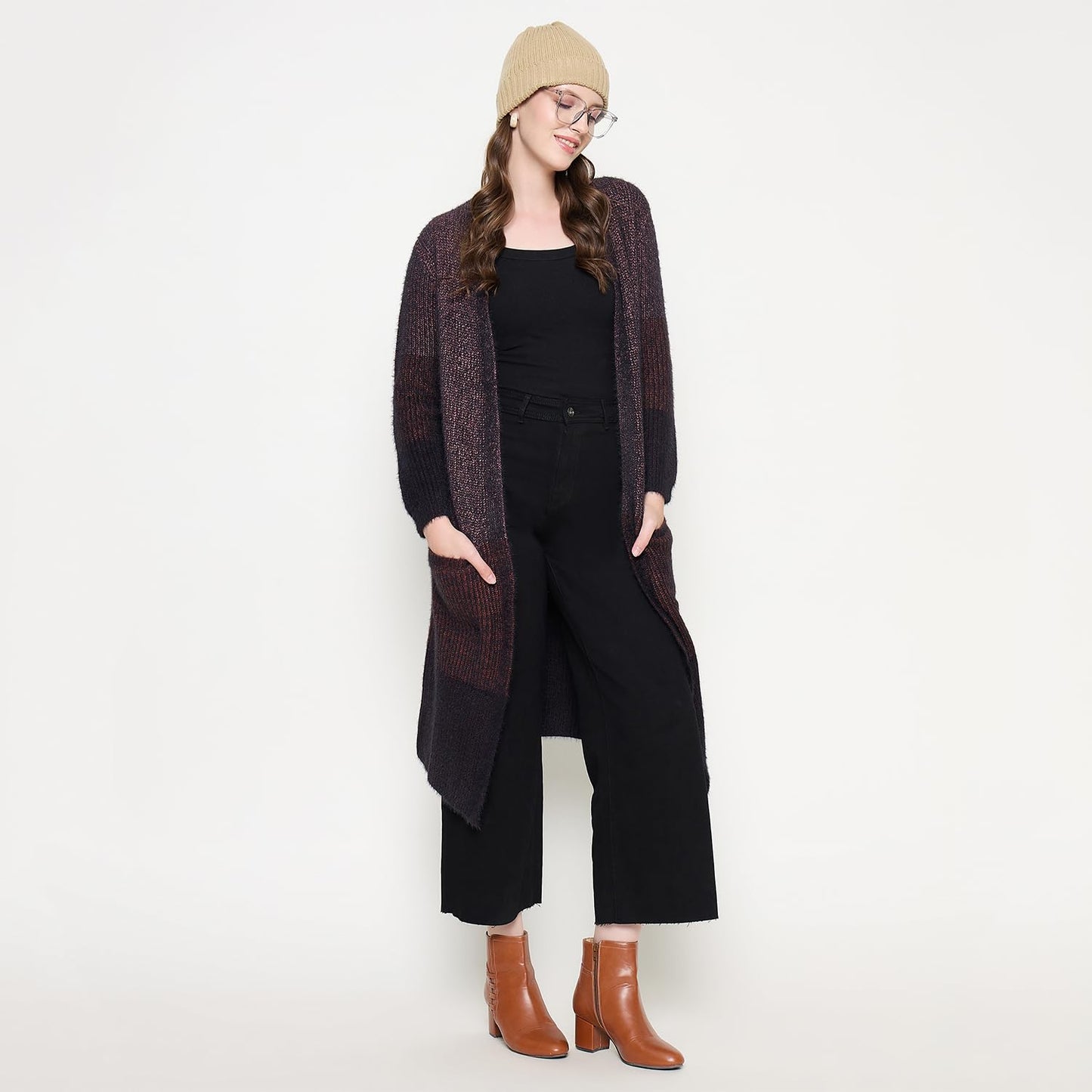 Madame Women Solid Onion Sweater