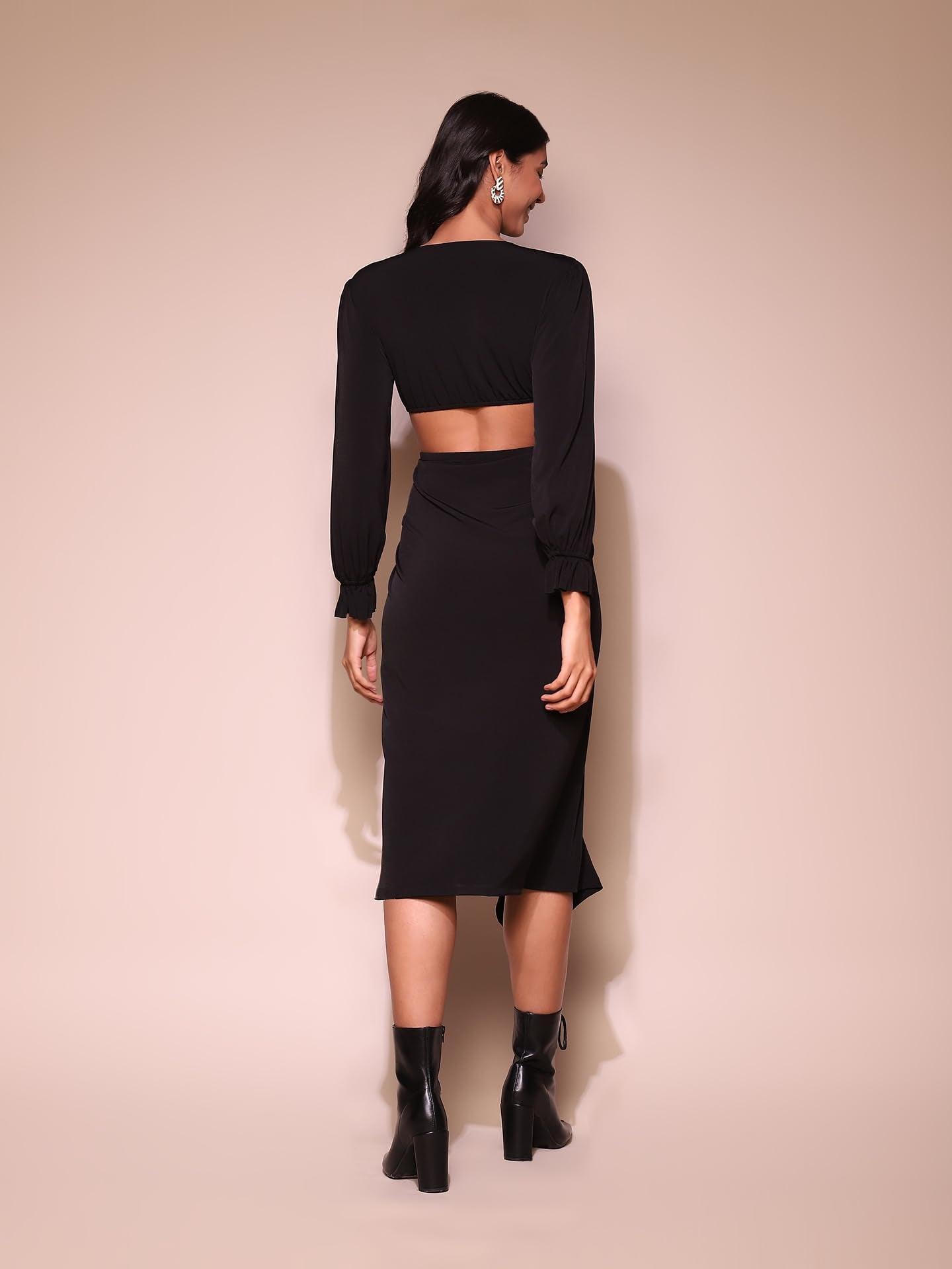 Label RITU KUMAR Black Solid Dress