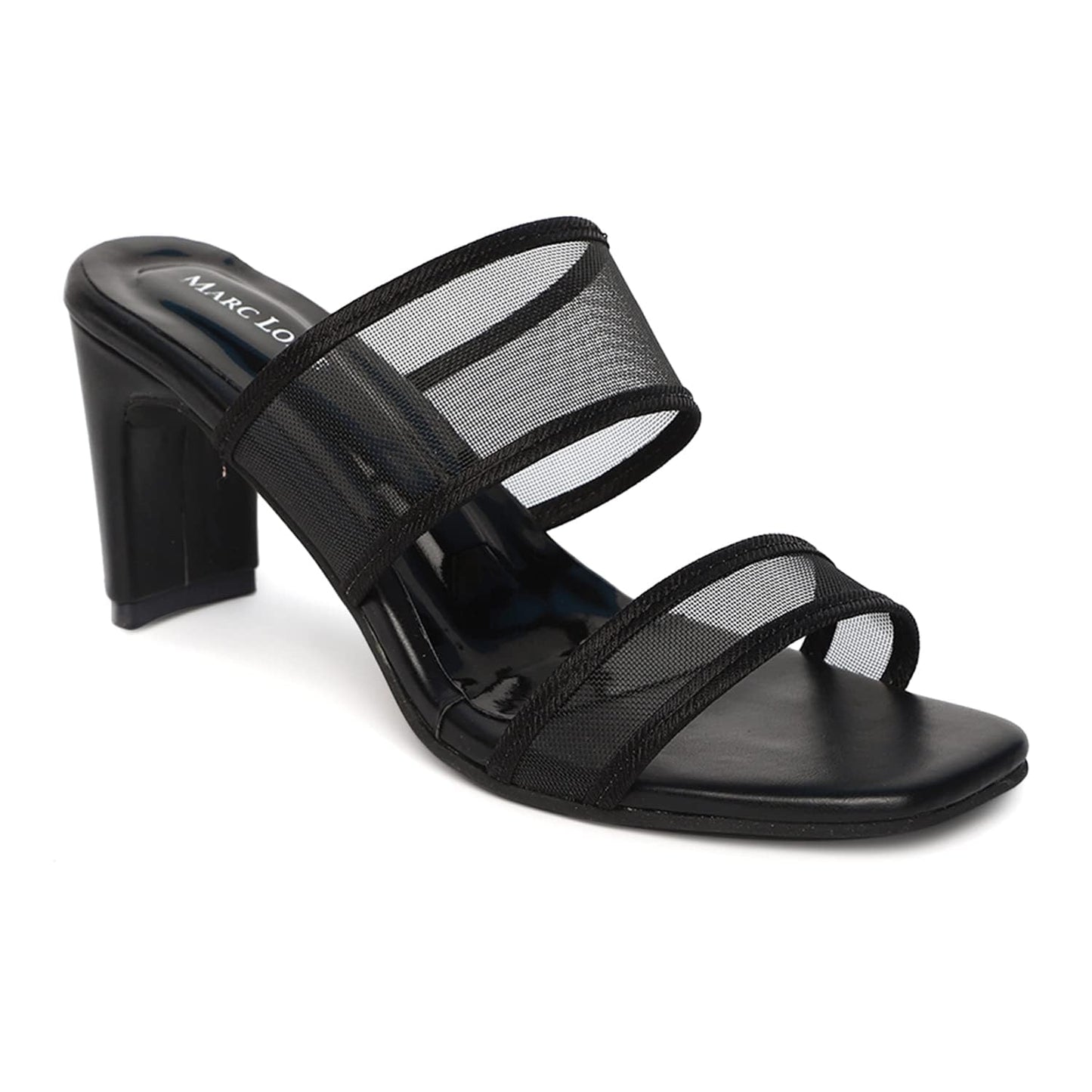 Marc Loire Womens Slip-On Block Heel Fashion Sandals - Black 6 Uk