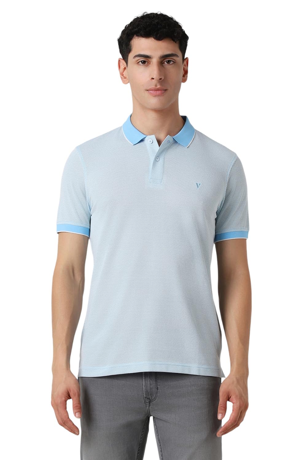 Van Heusen Men's Regular Fit T-Shirt (VSKPURGPN94136_Aqua XL)