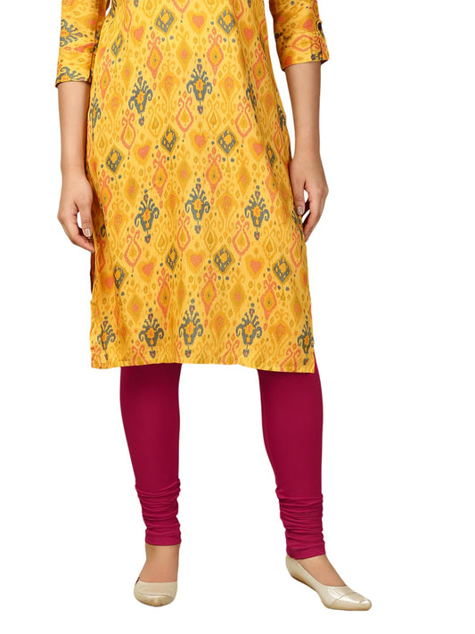 Lux Cozi PYNK Solid Premium Cotton Lycra Churidar Leggings for Women_COZI_PYNK_Churidar_89_FS_1PC