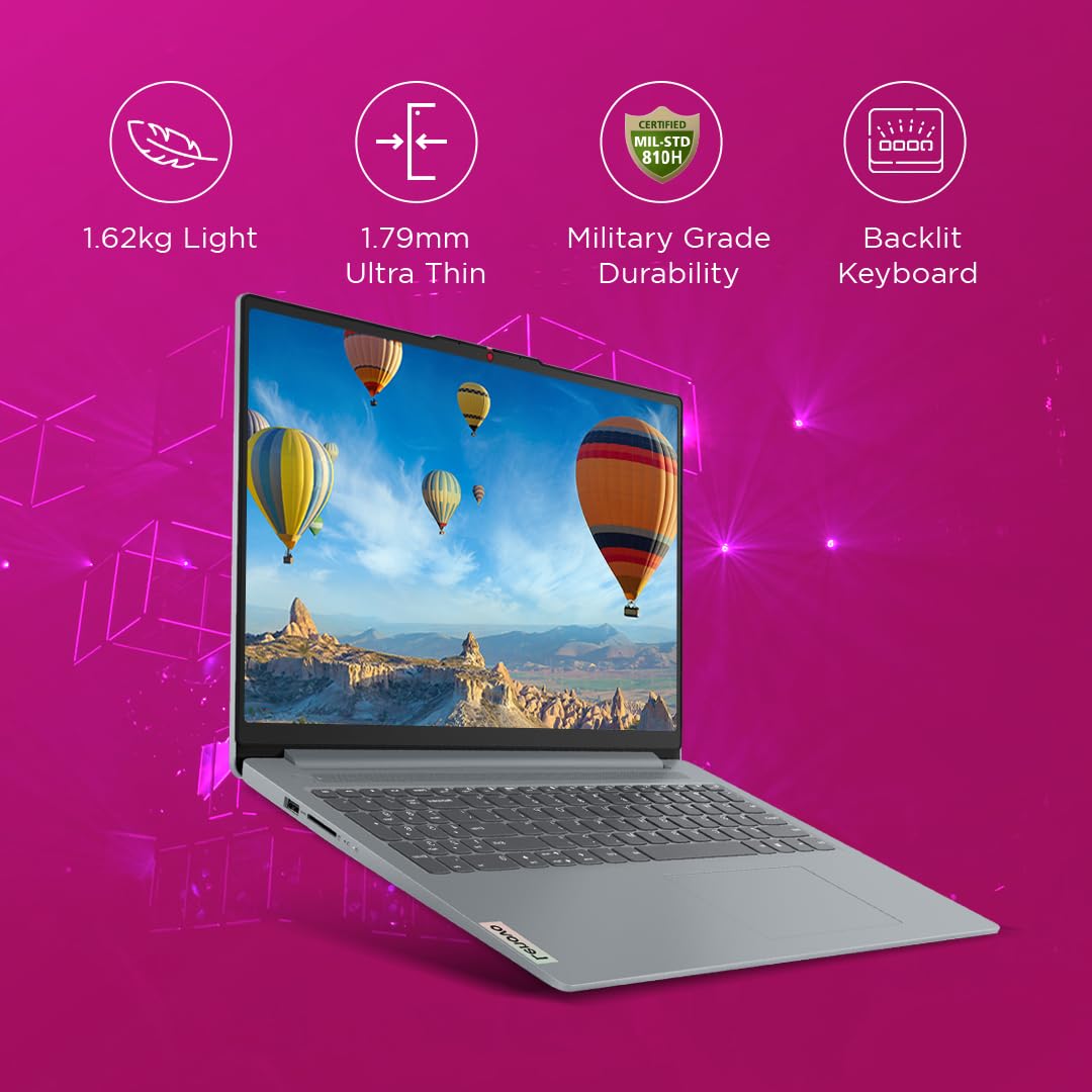 Lenovo IdeaPad Slim 3 13th Gen Intel Core i3 15.6" (39.6cm) FHD Laptop (8GB/512GB SSD/Win 11/Office 2021/1 Year ADP Free/Alexa Built-in/3 Month Game Pass/Arctic Grey/1.62Kg), 82X70034IN