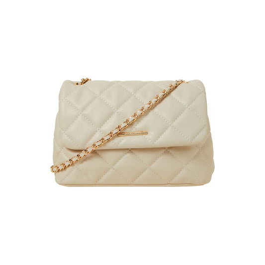 Accessorize London Women's Cream Quilted Faux Leather Sling Bag I Womens Bag | Stylish Bag For Ladies| hand bags for women stylish