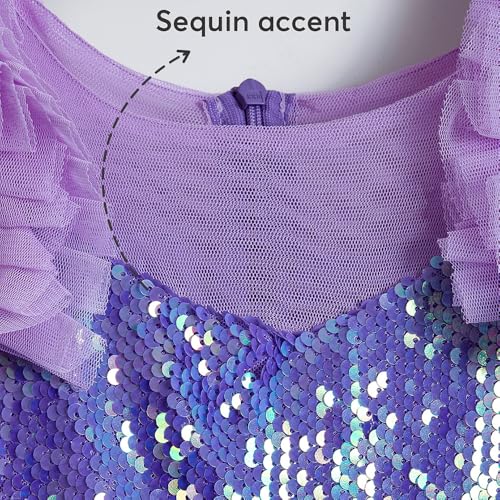 Hopscotch Girls Purple Sleeveless Ruffled Sequined Gown for Age (2-3 Years)