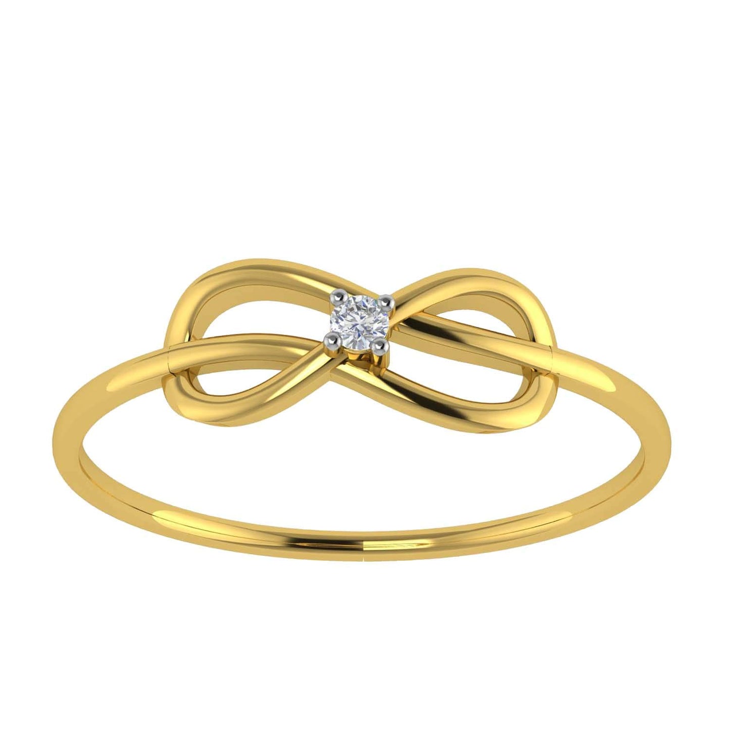 Avsar 18KT Yellow Gold and American Diamond Ring for Women