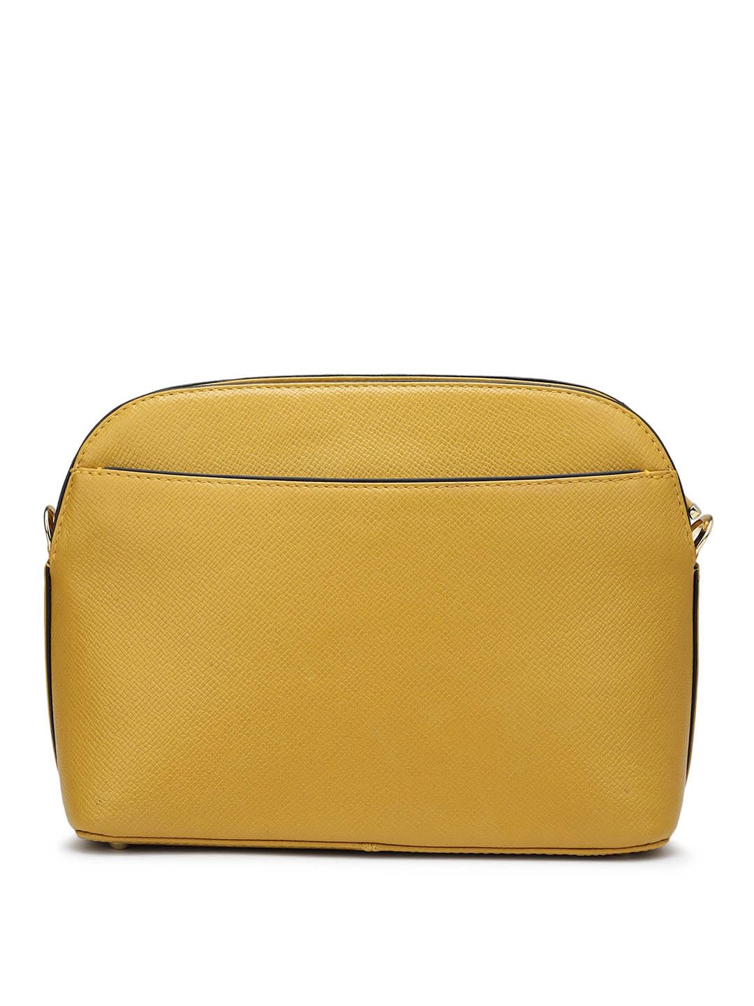 Da Milano Women's Leather Sling Bag - Yellow