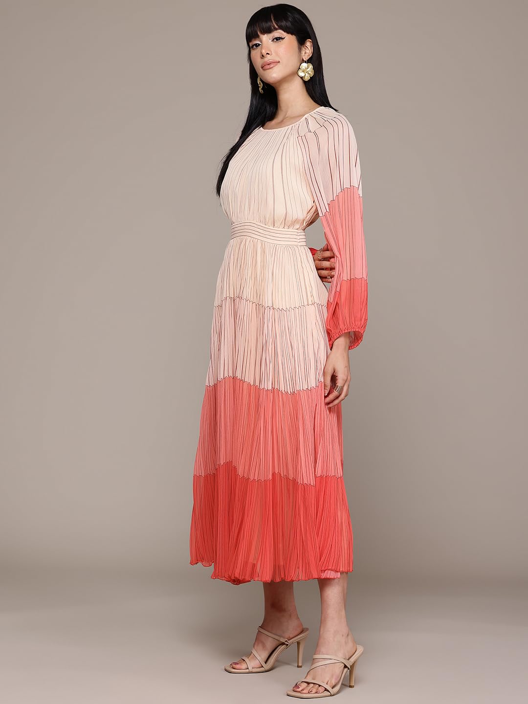 Label RITU KUMAR Coral Samantha Long Dress