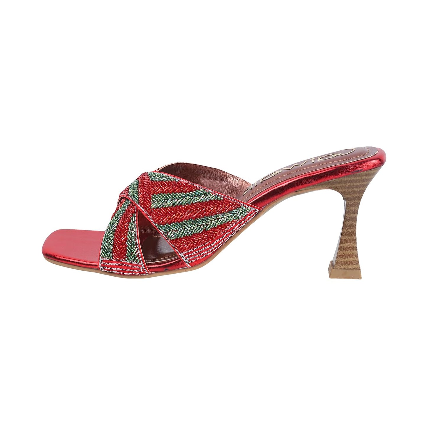 Catwalk Women Stylised Open Back Kitten Heels | For Women & Girls (RED,4 UK)