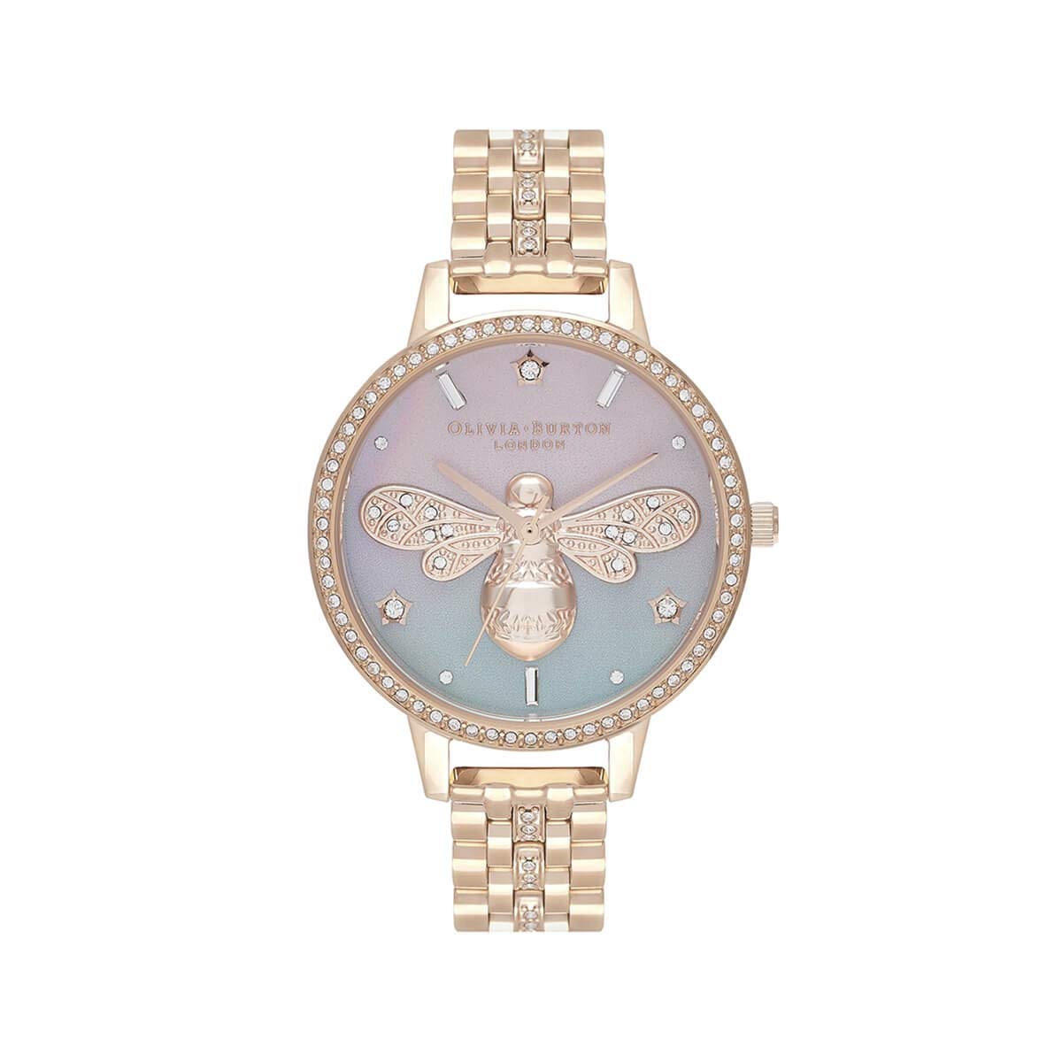 Olivia burton Sparkle Bee Analog Pink Dial Women's Watch-OB16GB04