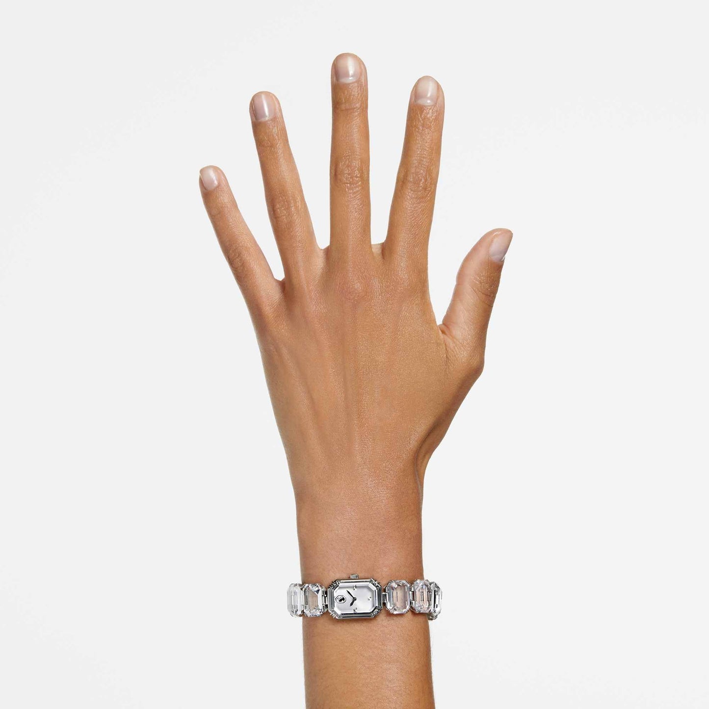 Swarovski Stainless Steel Analog White Dial Women's Silver Band Watch-5621173