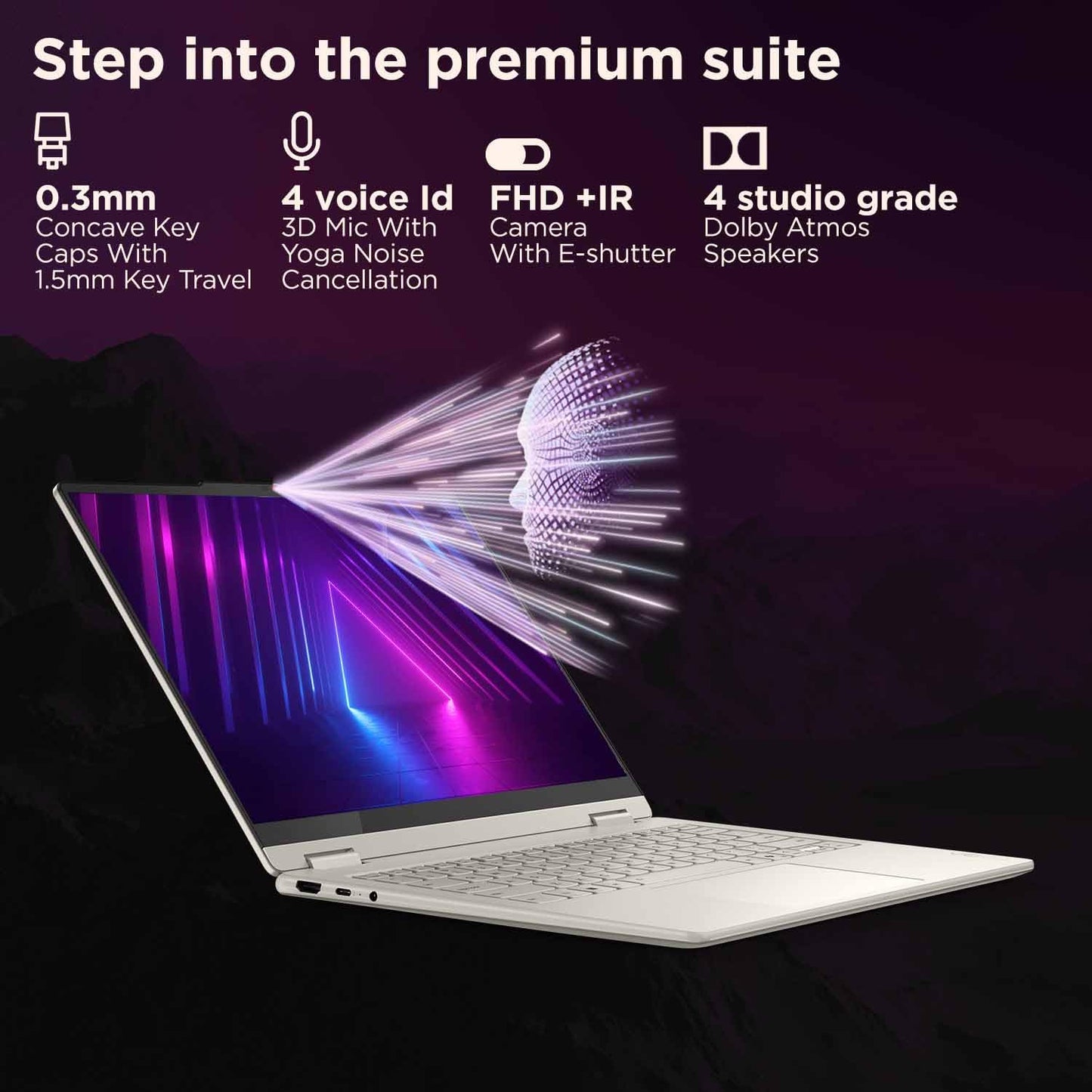 Lenovo Yoga 7 2-in-1 Intel Core Ultra 7 258V,Copilot+ AI PC(32GB RAM/1TB SSD/14(35.5cm) WQXGA+ OLED/47 Tops/Win 11/Office Home 2024/Yoga Pen/1Year ADP/Seashell/1.38Kg),83JQ000NIN Convertible Laptop