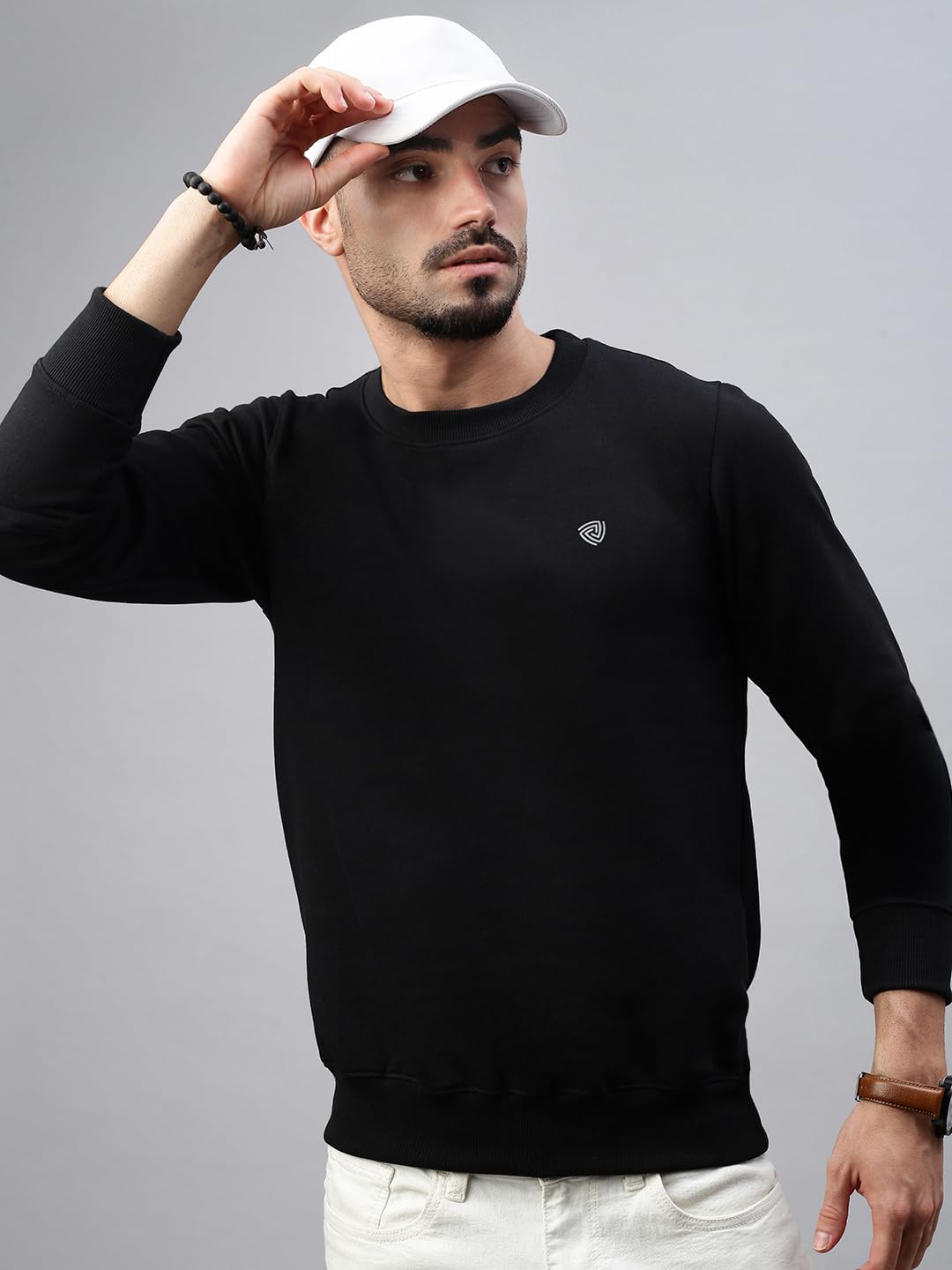 Lux Cozi Men's Cotton Crew Neck Full Sleeve Sweatshirt_COZI_3131_Sweatshirt_BLK_XL_1PC