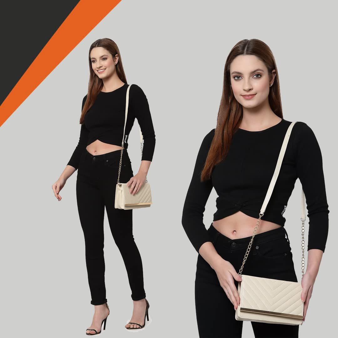 ADISA SL5022 women girls party sling bag (off white)