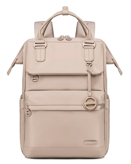 Chantria Laptop Backpack for Women 15.6-inch Work Office Backpack 13L Capacity Laptop Bag College Bookbag Water-resistant Casual Backpack for Travel (Khaki)