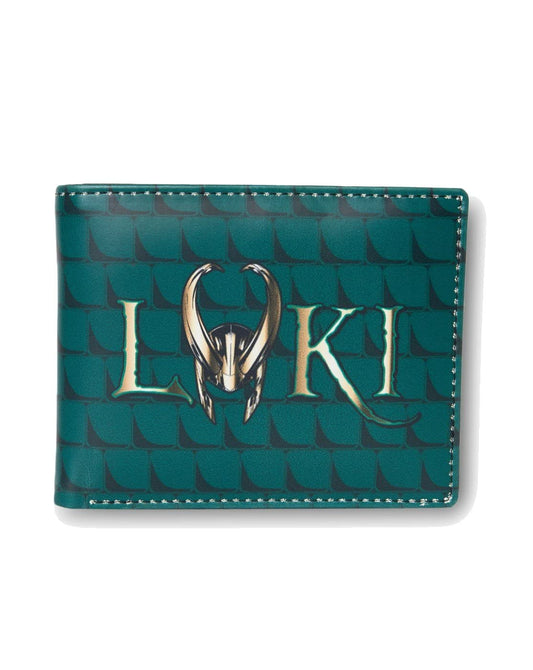 KARA Unisex Bifold Green Wallet Faux Leather Superhero Printed Canvas Purse with Metal Tin Box