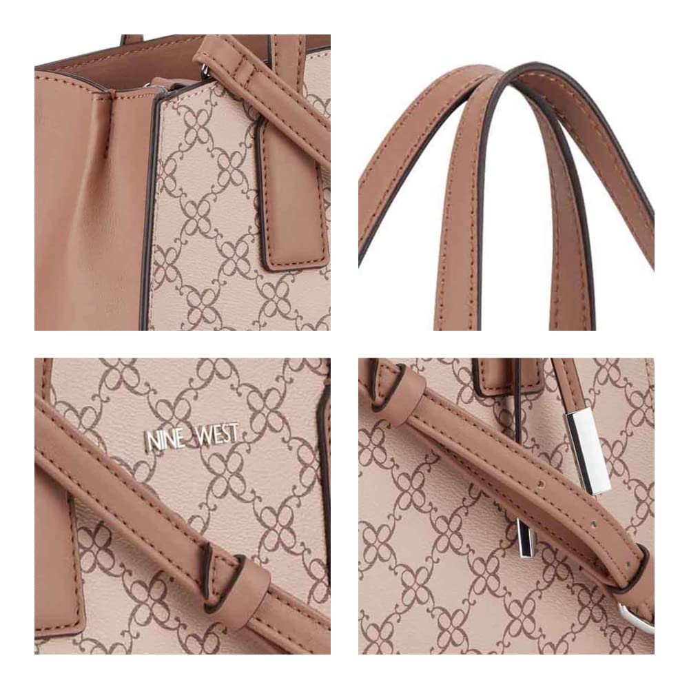 NINE WEST Therese Satchel Rose Dust Logo One Size
