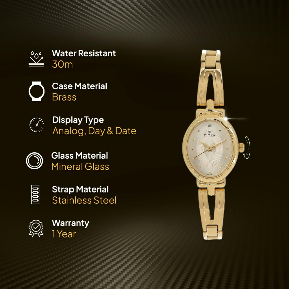 Titan Karishma Revive Analog Champagne Dial Women's Watch-NM2594YM01 / NL2594YM01