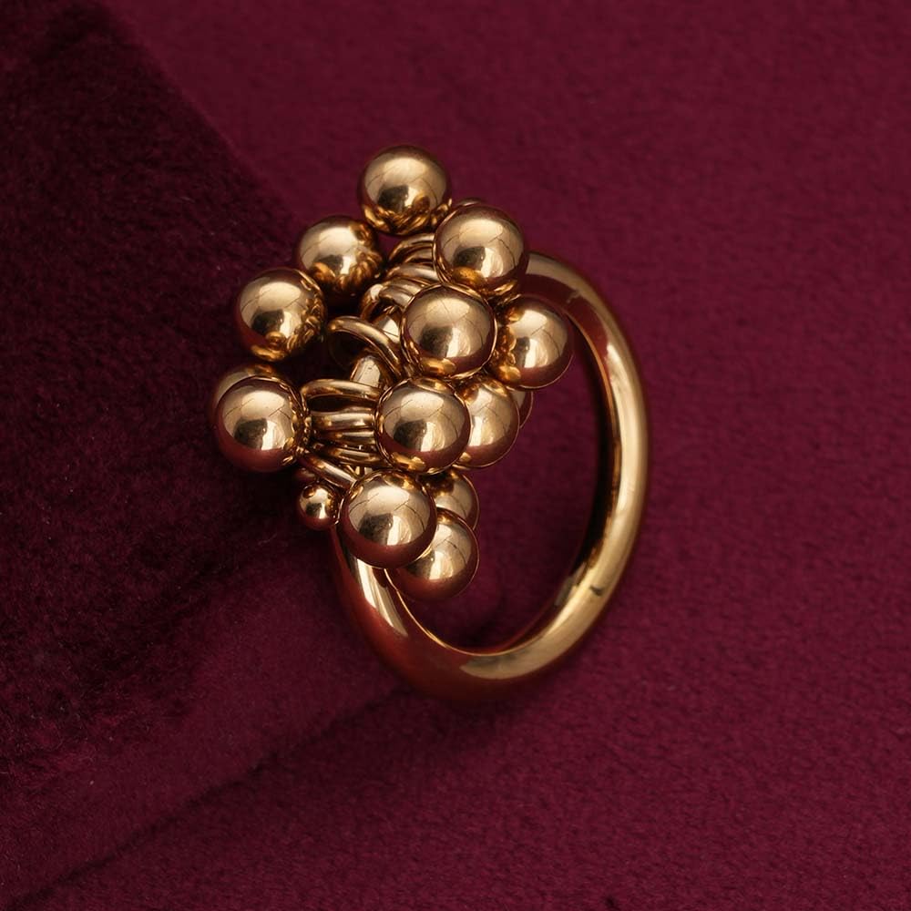 PALMONAS Gold Beads Harmony Ring for Womens - Waterproof & Anti-Tarnish
