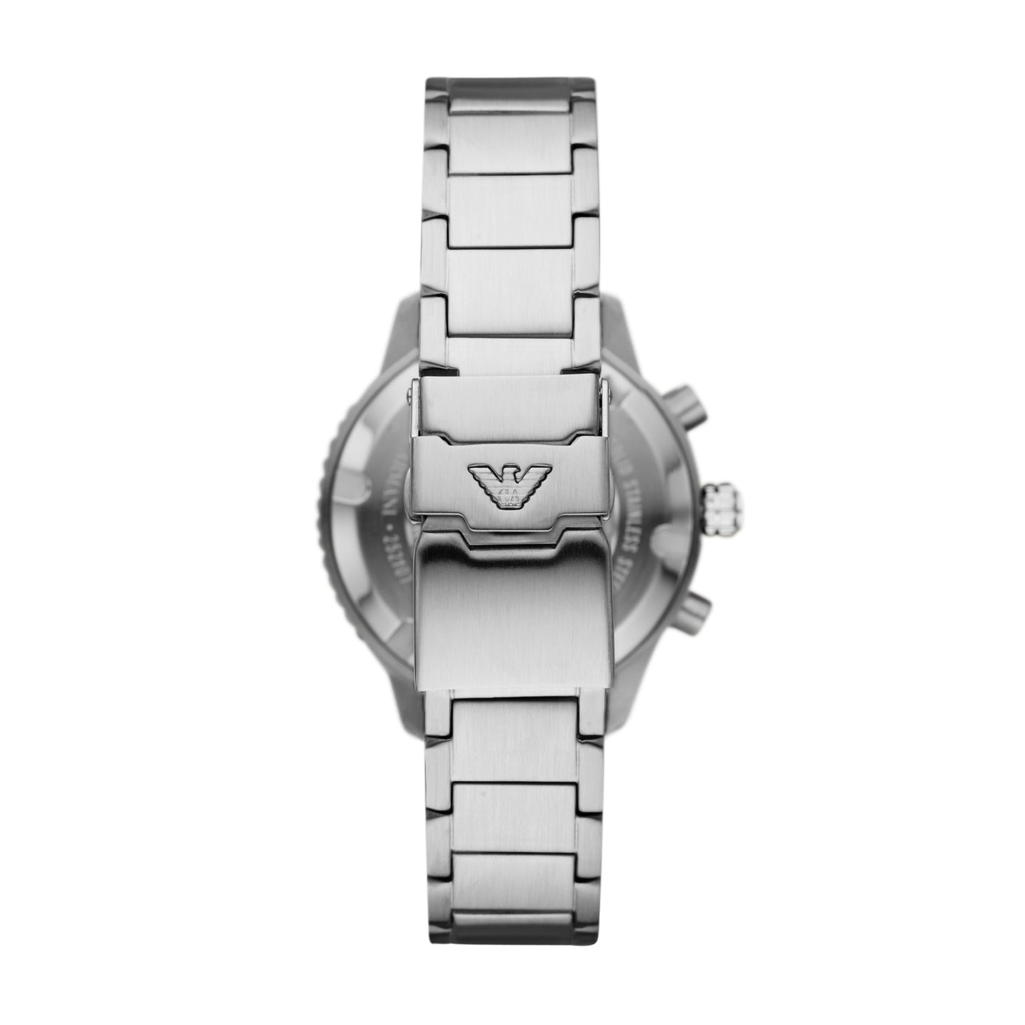 Emporio Armani Analog Black Dial Men's Watch-AR11360 Stainless Steel, silver Strap