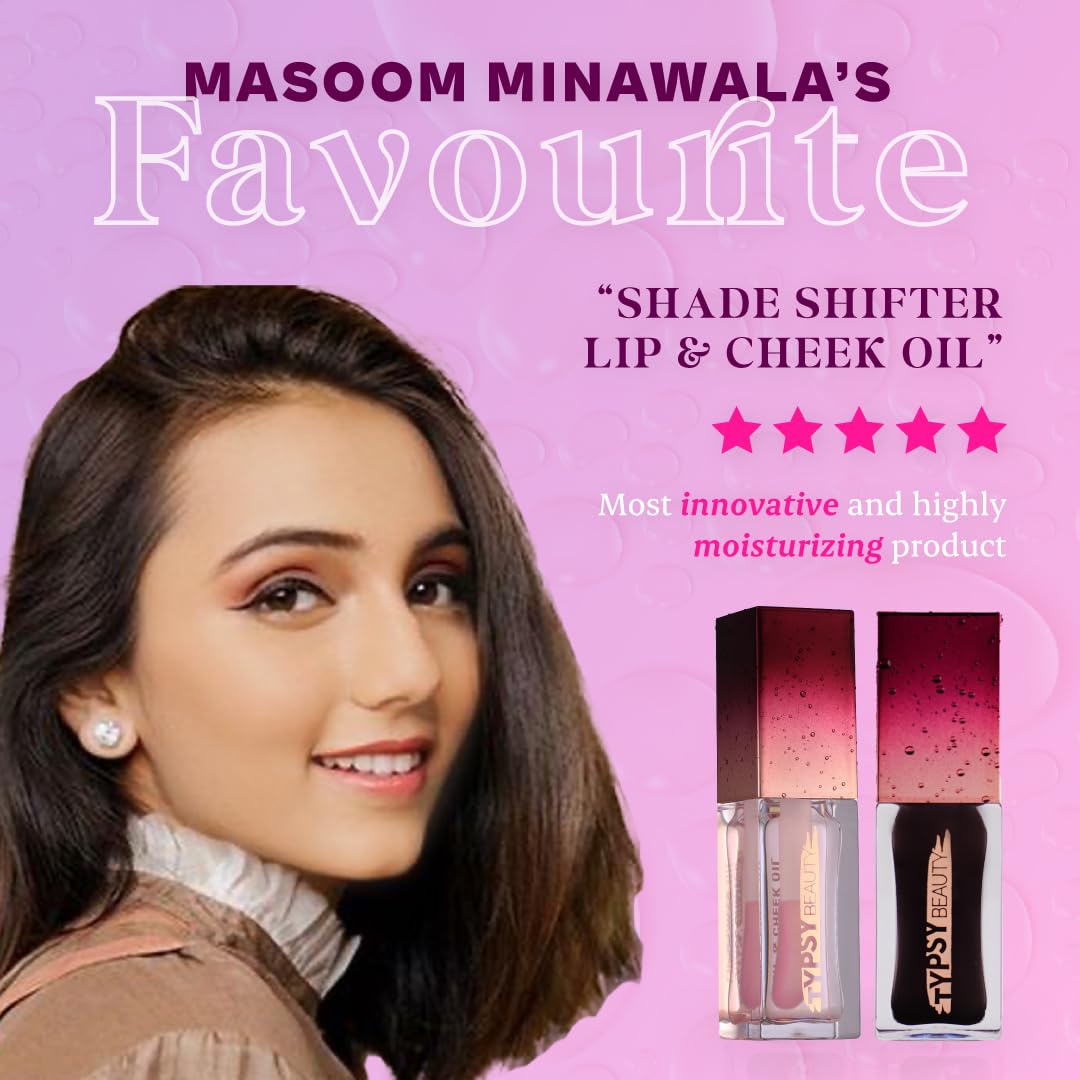 Typsy Beauty Midnight 2-In-1 Lip & Cheek Oil | Ph-Activated Custom Berry Pink, Intense Hydration With Acai Berry & Hibiscus Oil, Long Lasting Glossy Lip Tint & Blush, Formulated In Italy 6.4G