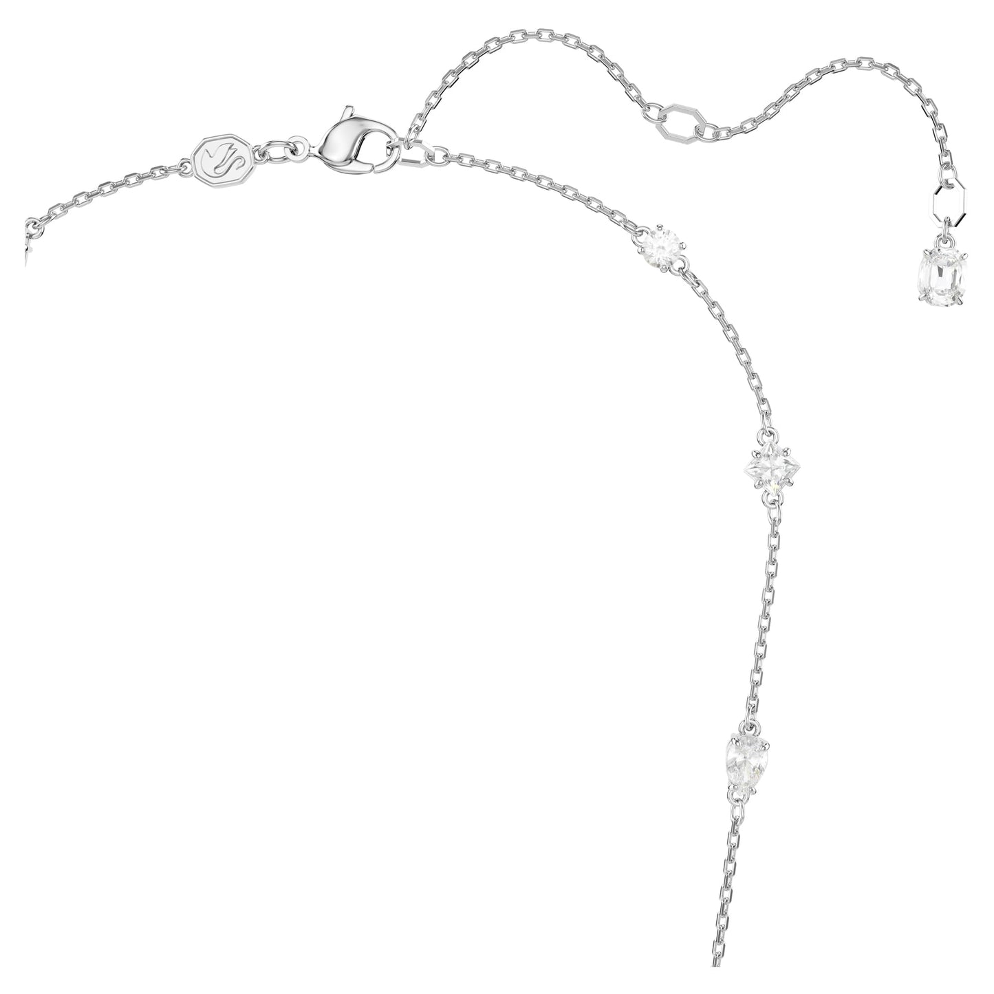 Swarovski Women Mesmera Necklace, Earings And Bracelet Set, Mixed Cuts, Scattered Design, White, Rhodium Plated
