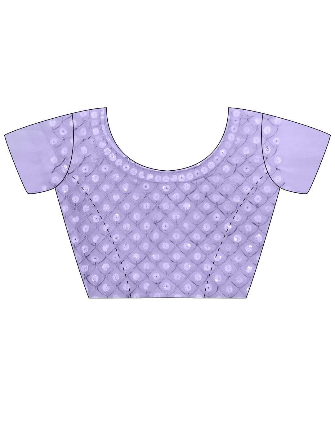 AKHILAM Women's Lavendar Georgette Sequins Embellished Saree with Unstitched Blouse Piece (KESARI4205_KR)