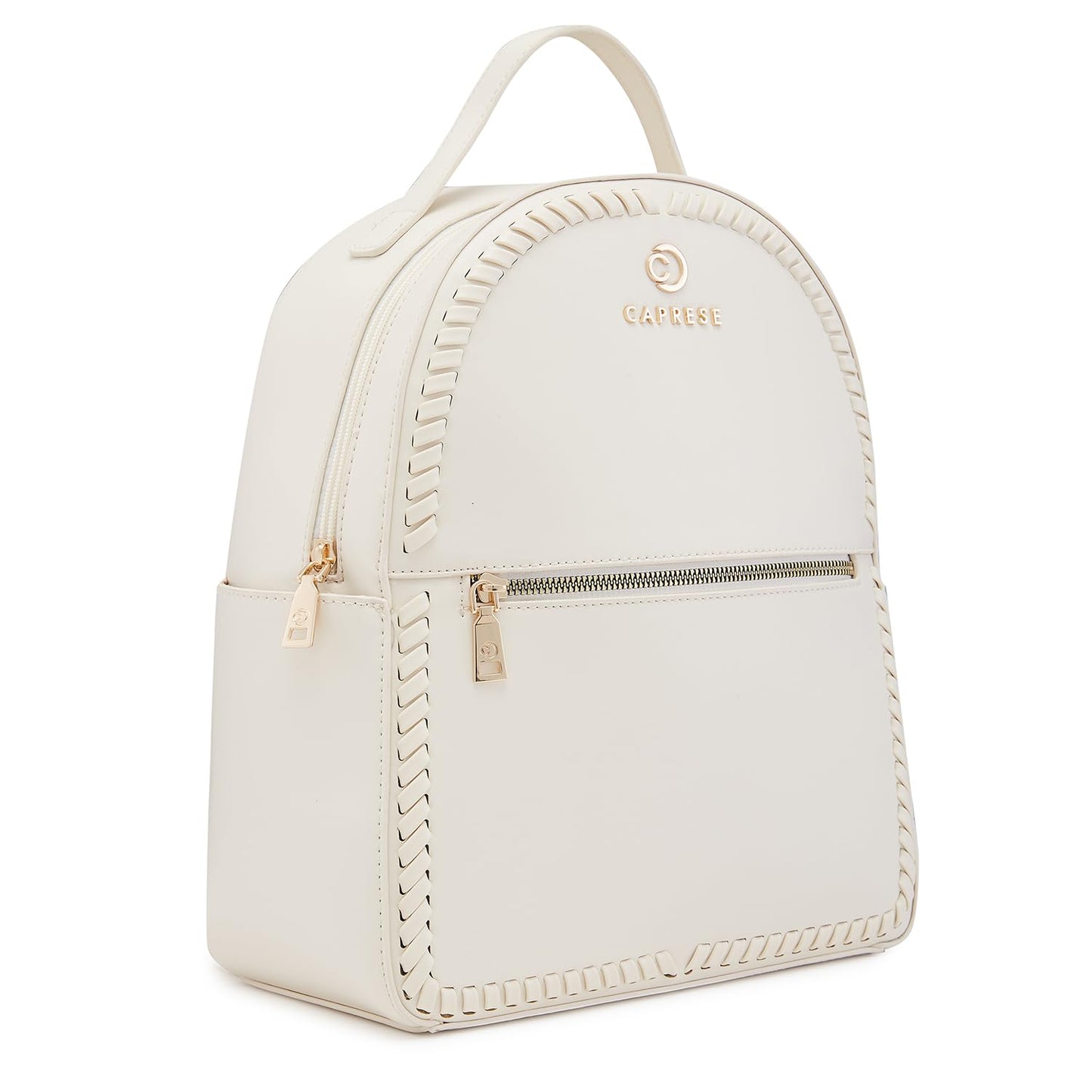 Caprese Ramani Casual Backpack, Small | Fashion Backpack for Women with Adjustable Shoulder Strap & Secure Zip Closure | for Everyday Outings and Travel | Ideal for Students, Professionals (White)