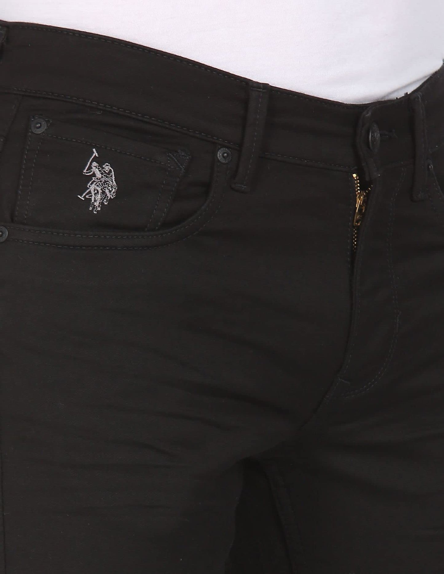 U.S. POLO ASSN. Men's Mid Rise Slim Jeans (UDJEN0469_Black_32)