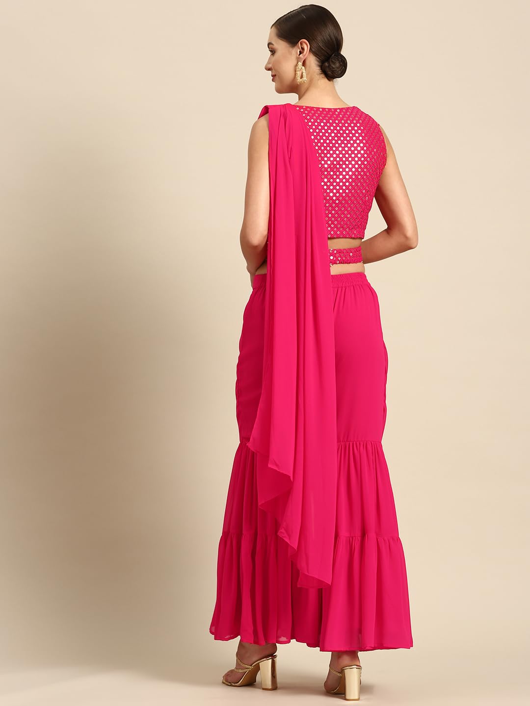 Libas Women's Georgette Saree (34710_Pink)
