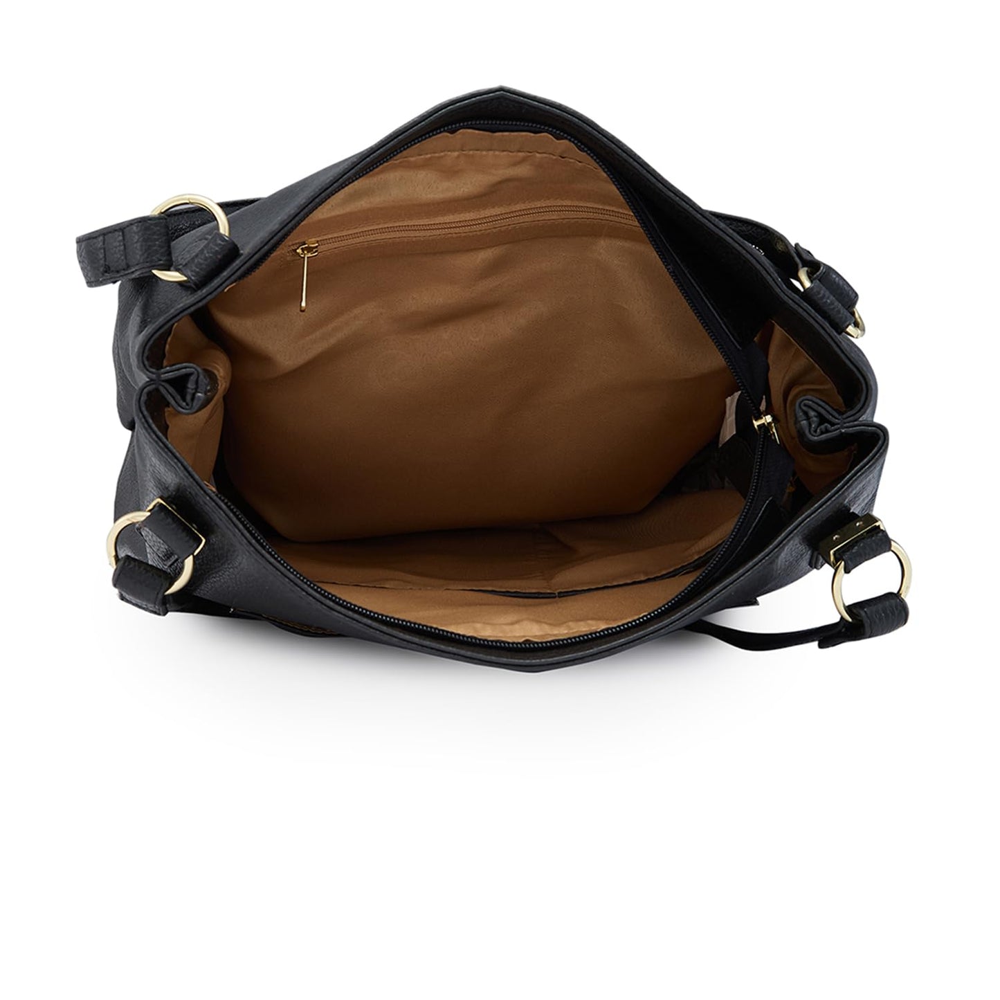 Caprese Andrea Tote Bag, Medium-Black | Stylish Handbag for Women | Spacious, Versatile Office & Daily Essentials Tote | Top Zip Closure