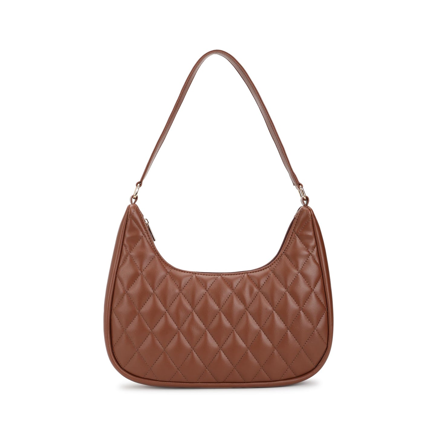 Fastrack Quilted Crush Shoulder Bag | Faux-Leather Women’s Bag | Zipper Closure with Silver Strap Accents & Utility Pockets | Gifts for Women