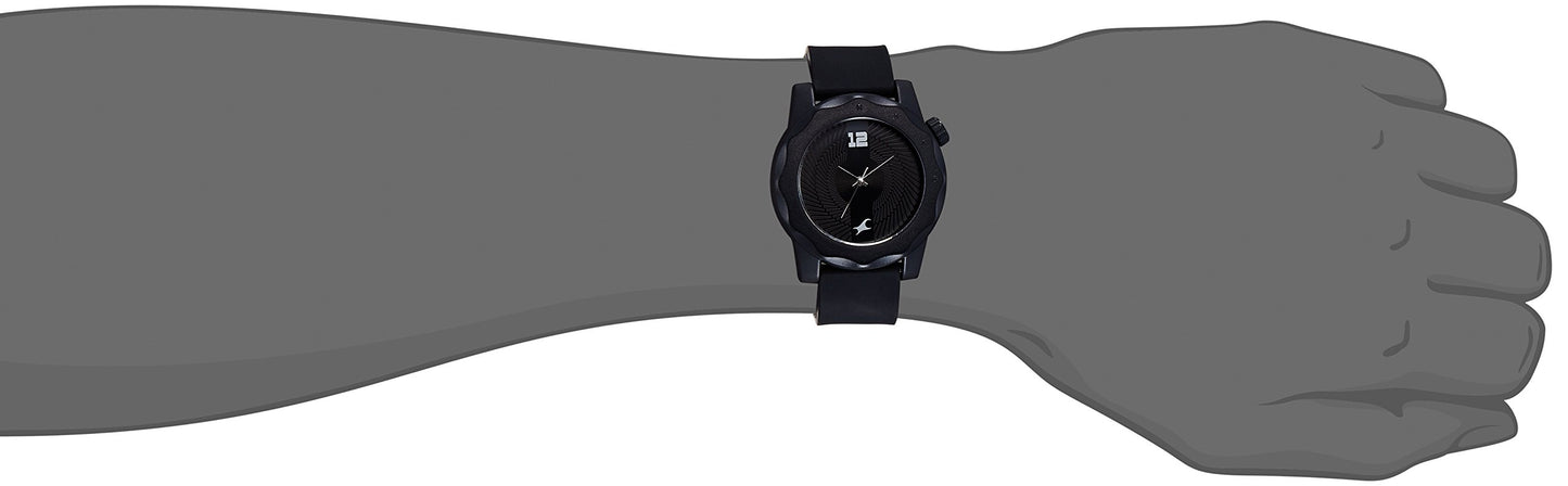 Fastrack Quartz Analog Black Dial Black Silicone Strap Unisex Watch - NT38022PP03