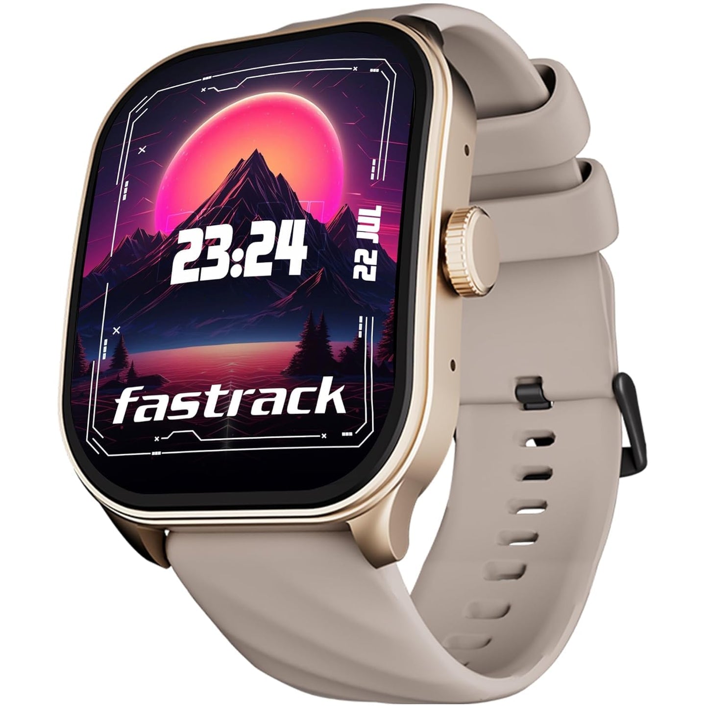 Fastrack Limitless FS2 Pro 1.96" AMOLED Smart Watch with BT Calling, AI Voice Assistant, 100+ Sports Modes, 5-Day Battery, Fast Charge, Health Tracking, – Smartwatch for Men & Women (Beige)