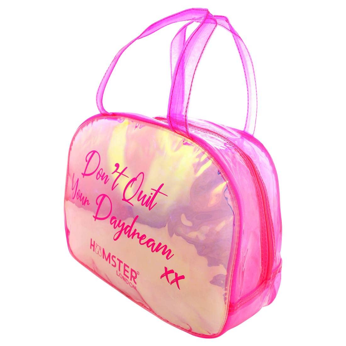 HAMSTER London Shiny Boston Bag, Handbag for Womens, Girls (Pink, Size: 32X12X25 cm)