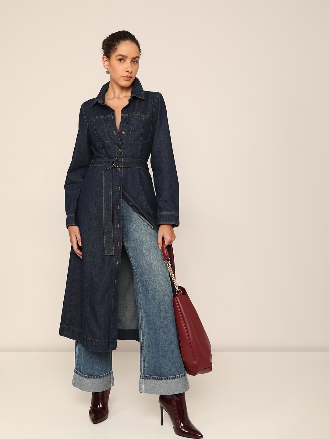 VERO MODA Women Dark Blue Shirt Dress