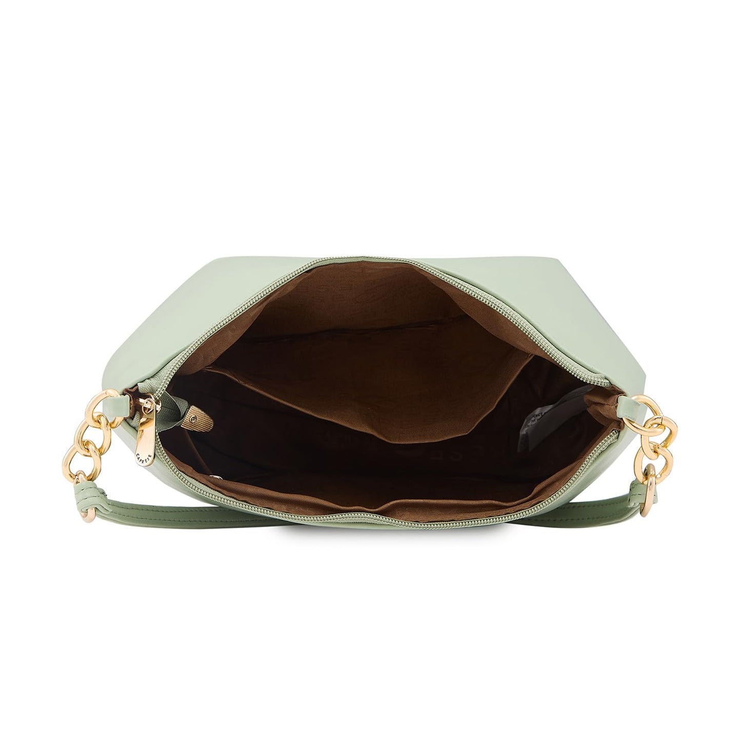 Caprese Perline Baguette, Mint-Medium | Stylish Solid Designed Handbag for Women with Spacious Compartment | Secure Top Zip | Perfect for Casual/Party & Daily Outings