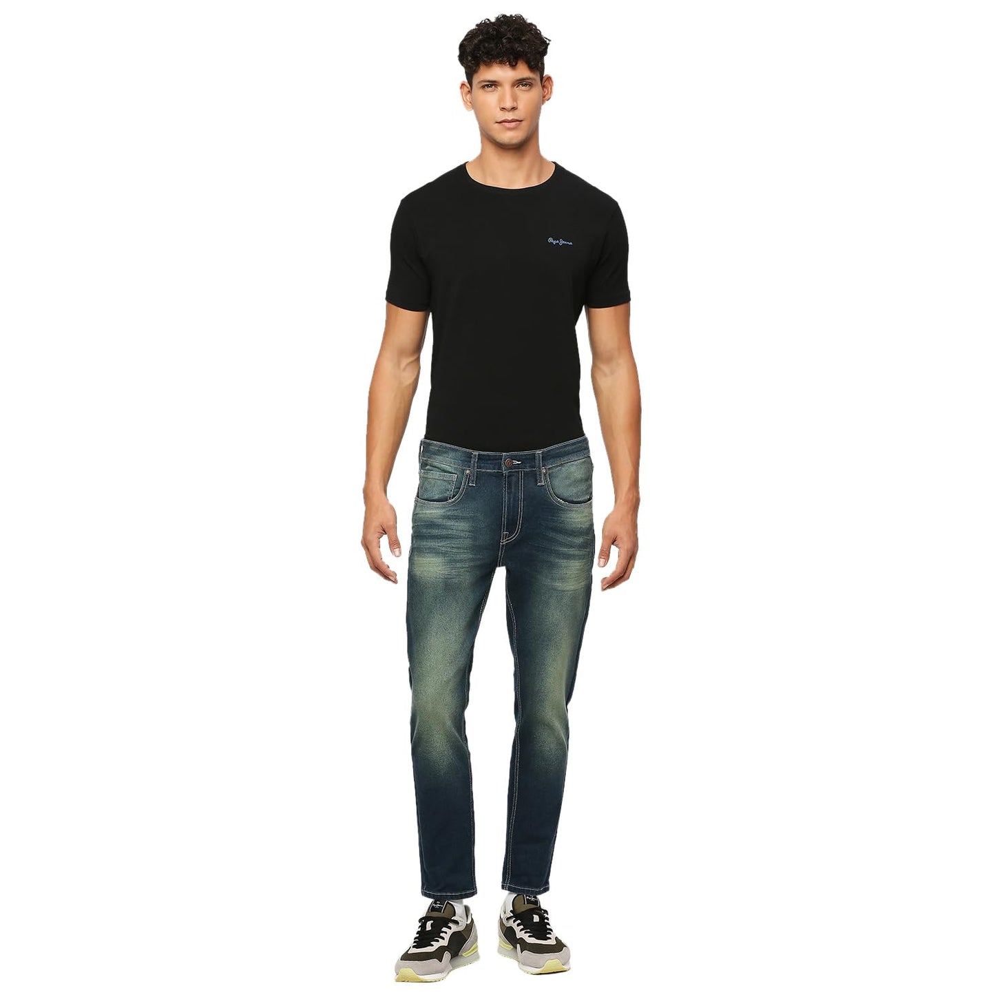 Pepe Jeans Men's Mid Rise Slim Fit Jeans, Green, 30