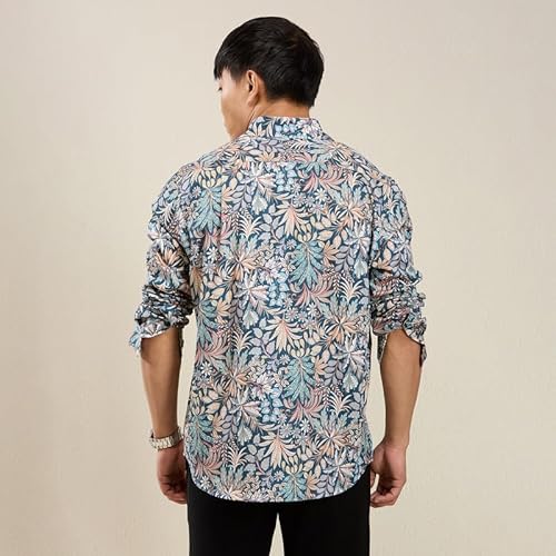 MARK & ALBERT Men's Luxury Giza Cotton Digital Printed Shirt Full Sleeves Shirts for Men
