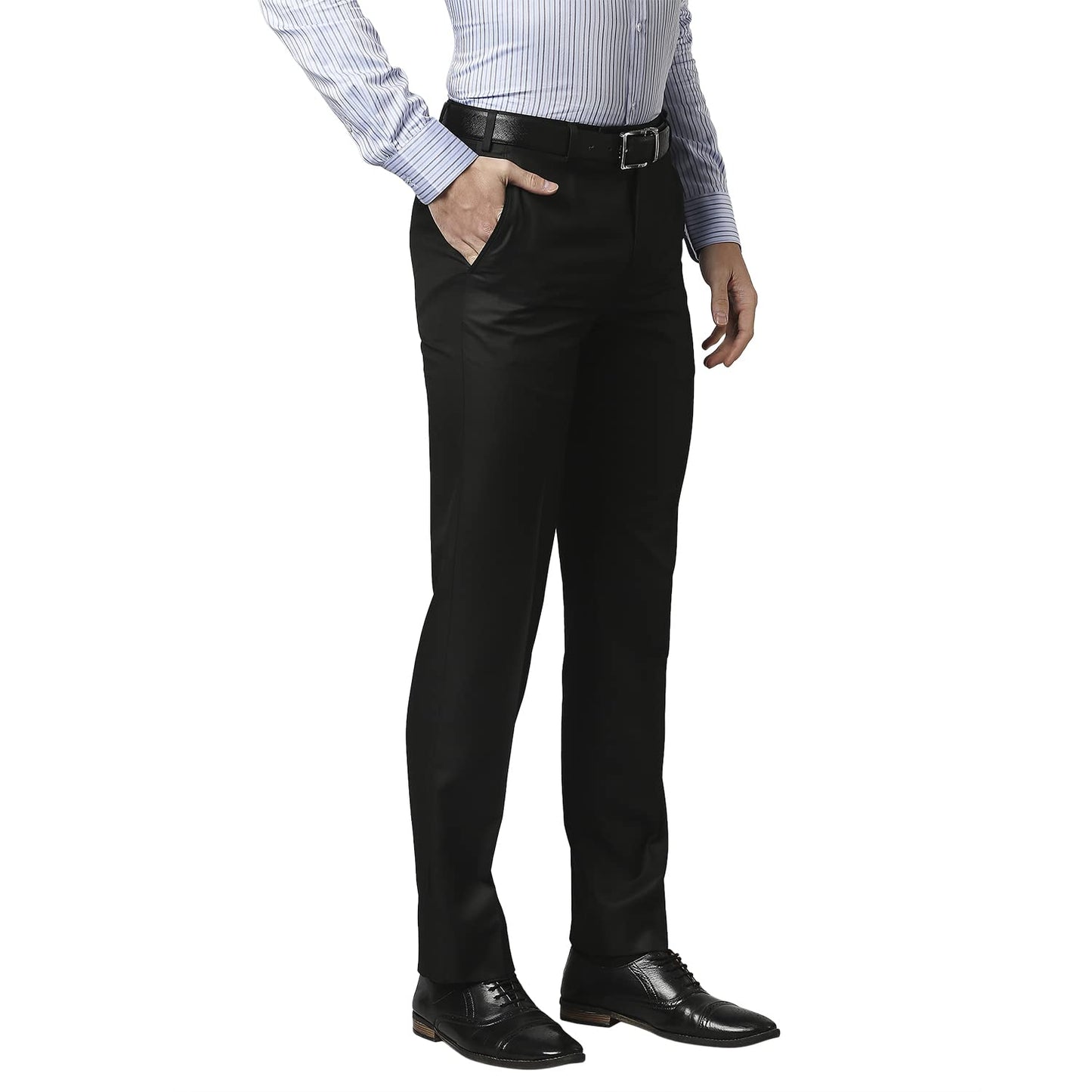 Park Avenue Black Trouser (Size: 34)-PMTX06505-K8