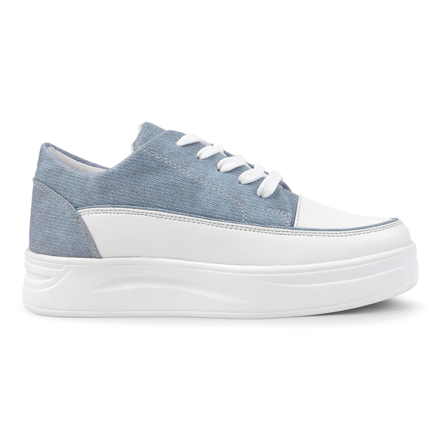 Vendoz Women Casual Denim Blue Sneakers I Cushioned Insole I All Day Comfortable I Lightweight and Stylish Shoes for Girls CNV7018BLU-40