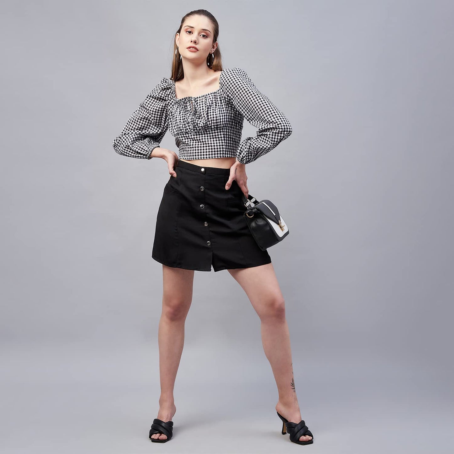 Marie Claire Polyester Western Skirt Black