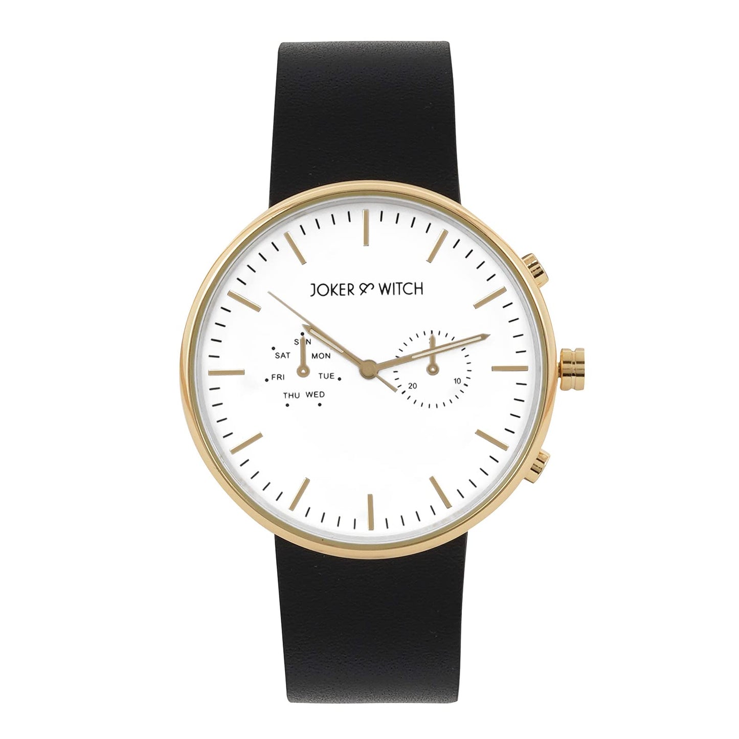 Joker & Witch Leather Miami White Dial Black Pu Analogue Watch For Men