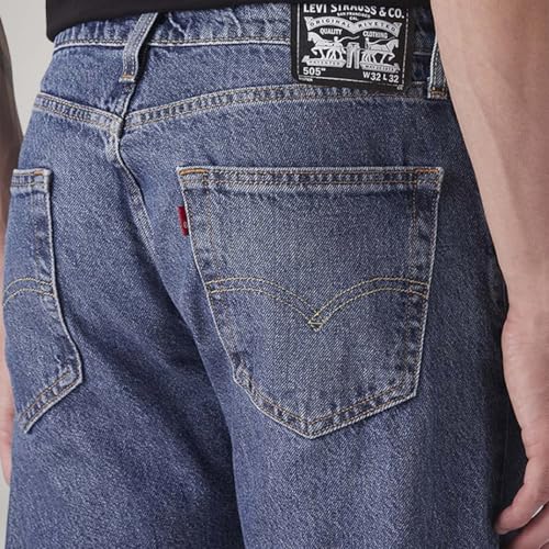 Levi's Men's 505 Mid Indigo Straight Fit Mid-Rise Jeans