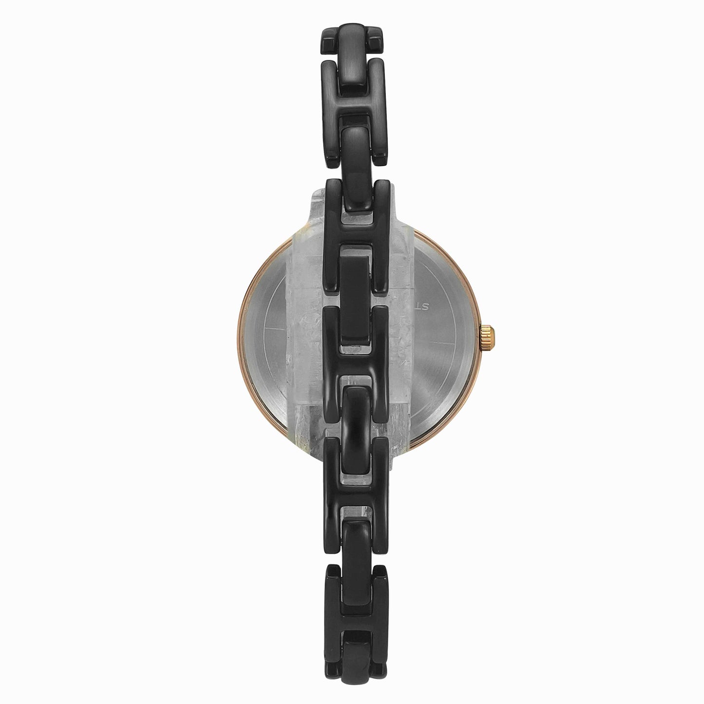 TIMEX Unisex Brass Analog Black Dial Watch-Twel12818, Band Color-Black