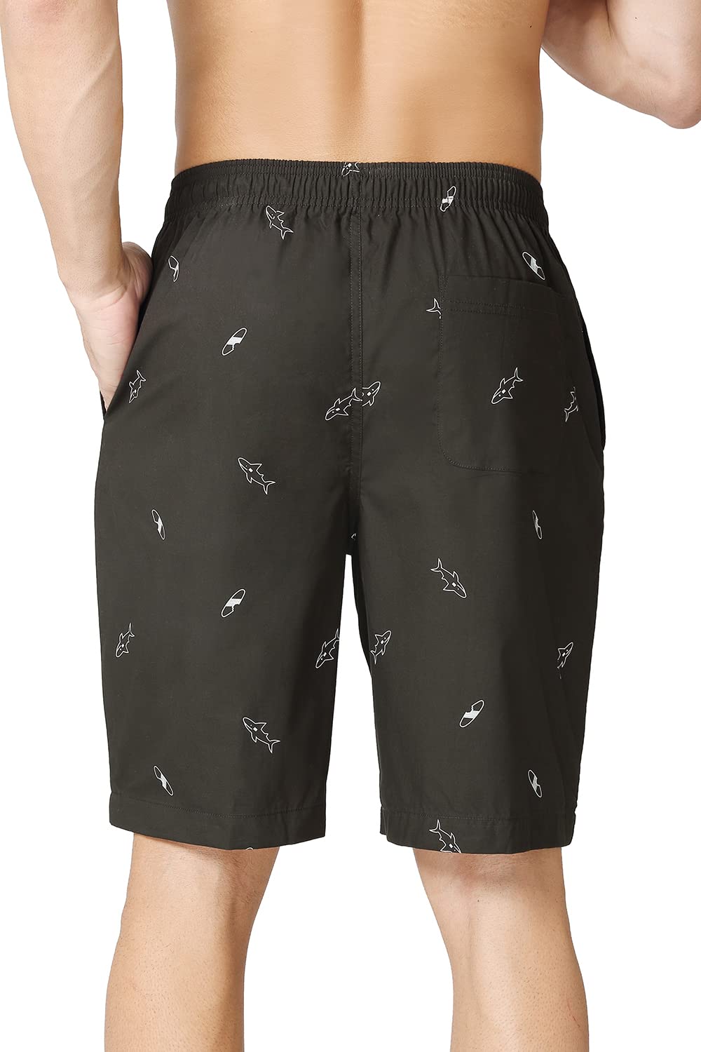 Van Heusen Men Athleisure Soft Suede Touch Lounge Shorts - 100% Combed Cotton - Allover Print, Functional Pocket_50061_ASP-17_XL