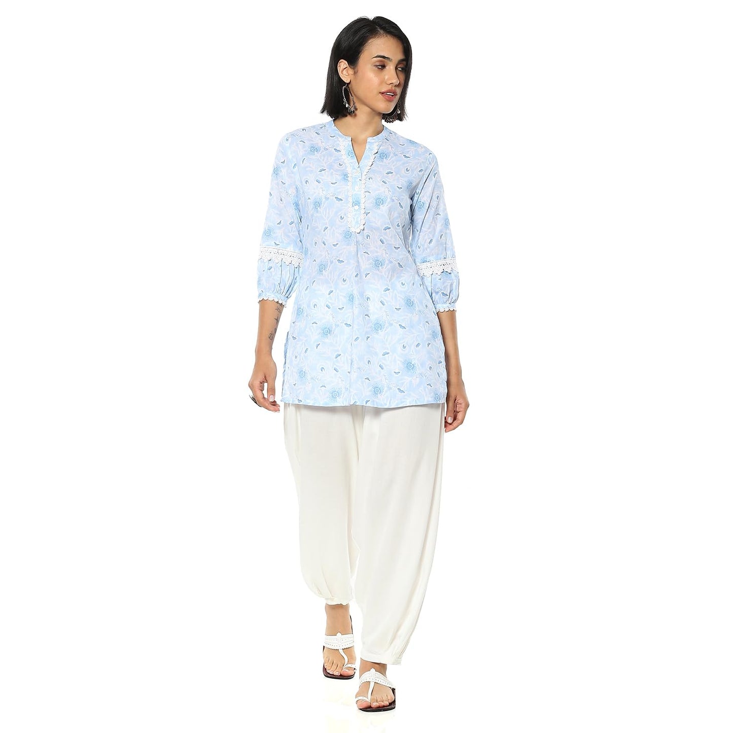 Rangriti Women's Regular 1 Salwar (CRE22001AW24WHT_Owht