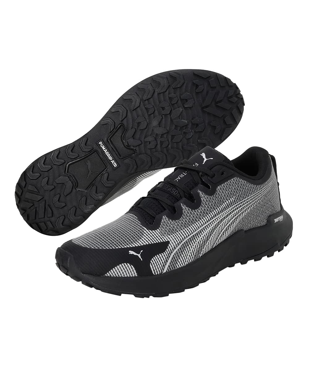 PUMA Men, Fast-Trac Nitro, Black-Metallic Silver, Running Shoe, 6.5UK, (37704401)