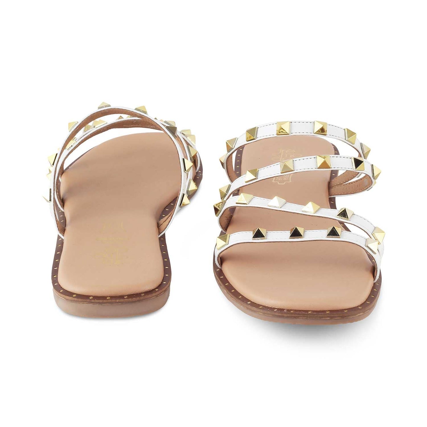 tresmode RIV Women's Flats Sandals White, 8 UK / 41 EU - Ladies Dress Footwear Soft Comfortable