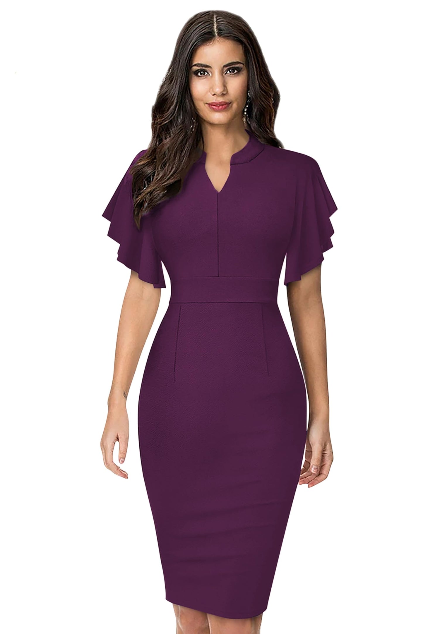 ILLI LONDON Women's Bodycon Dress (in, Alpha, XL, Regular, Wine)