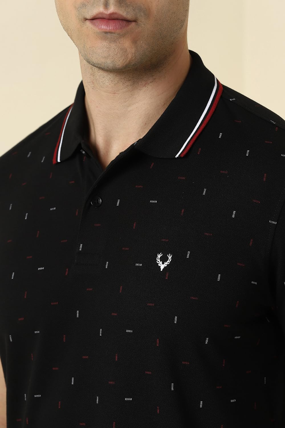 Allen Solly Men's Regular Fit T-Shirt (ASKPQRGFT05455_Black